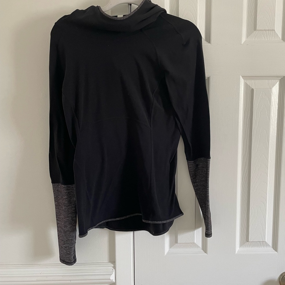 Lululemon Shape Up Hooded Pullover Gray Black Yoga Running Pilates Outdoor - Picture 3 of 7